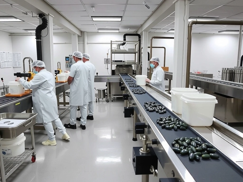 Premium supplement manufacturing facility with quality control processes